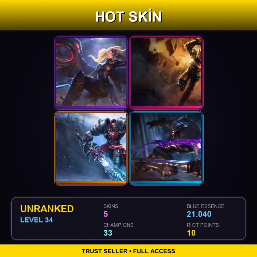 LAN | Lv34 | Unranked | 5 Skin | 33 Champ