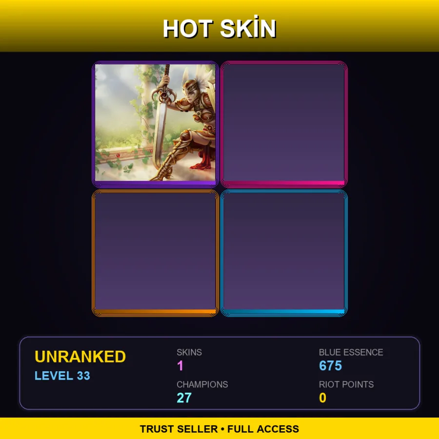 VN | Lv33 | Unranked | 1 Skin | 27 Champ