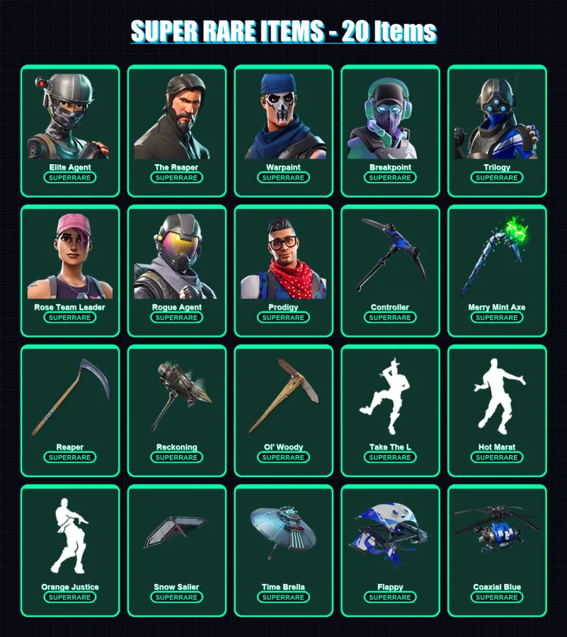 [PC] | Elite Agent | The Reaper | Warpaint | Breakpoint | Trilogy | 191 skin | 166 pickaxe | 125 emote | 137 glider | Lv1708