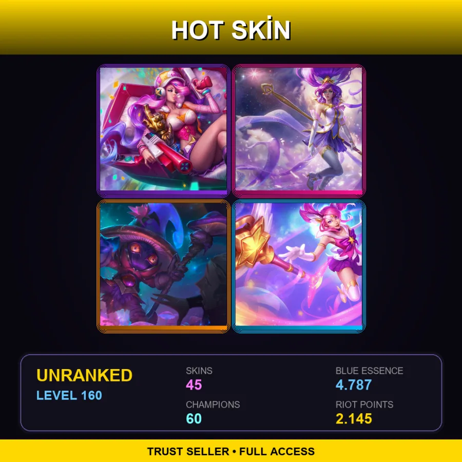 EUW | Lv160 | Unranked | 45 Skin | 60 Champ