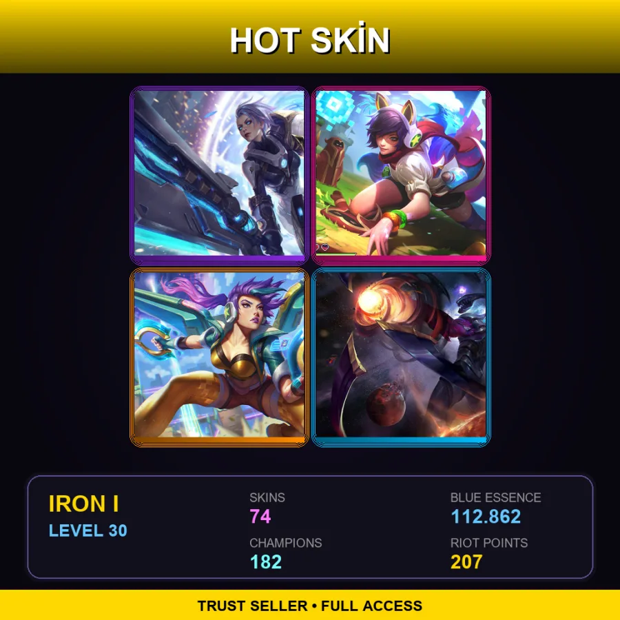 VN | Lv30 | Iron I | 74 Skin | 182 Champ
