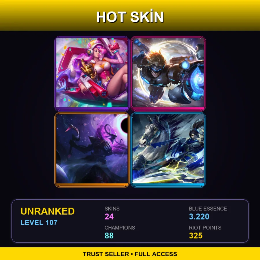 LAN | Lv107 | Unranked | 24 Skin | 88 Champ