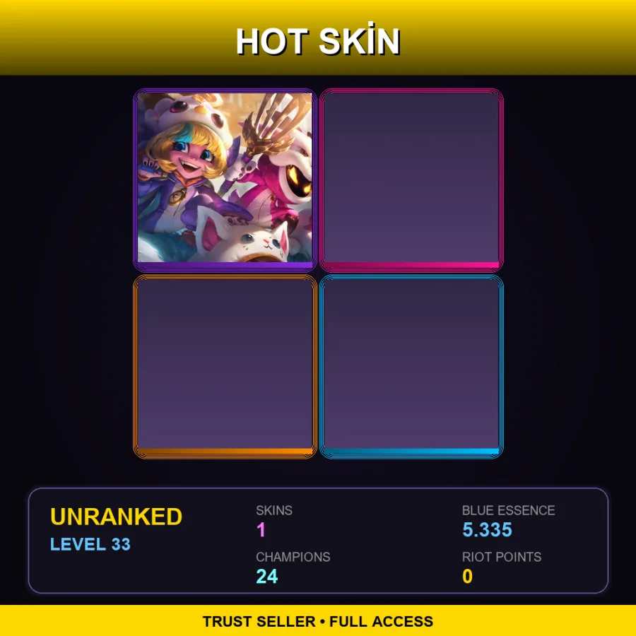 BR | Lv33 | Unranked | 1 Skin | 24 Champ — LoL account