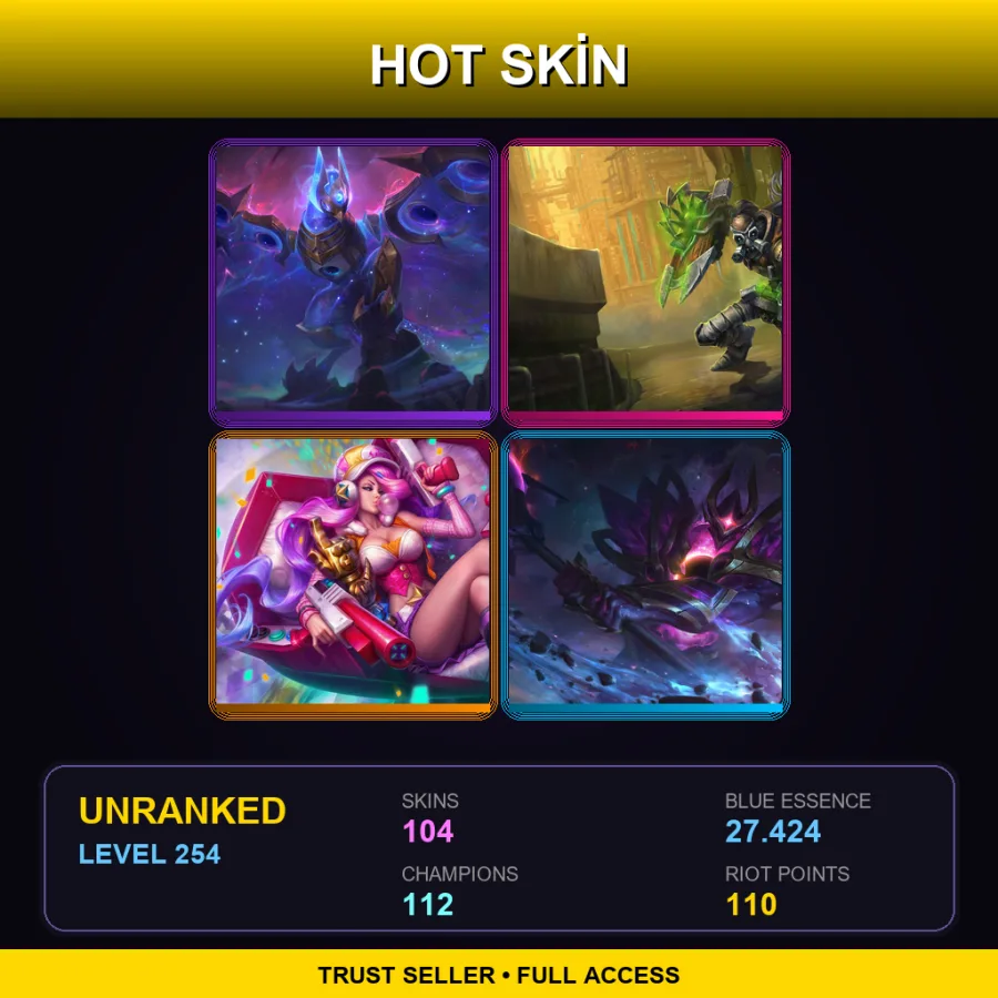 LAS | Lv254 | Unranked | 104 Skin | 112 Champ