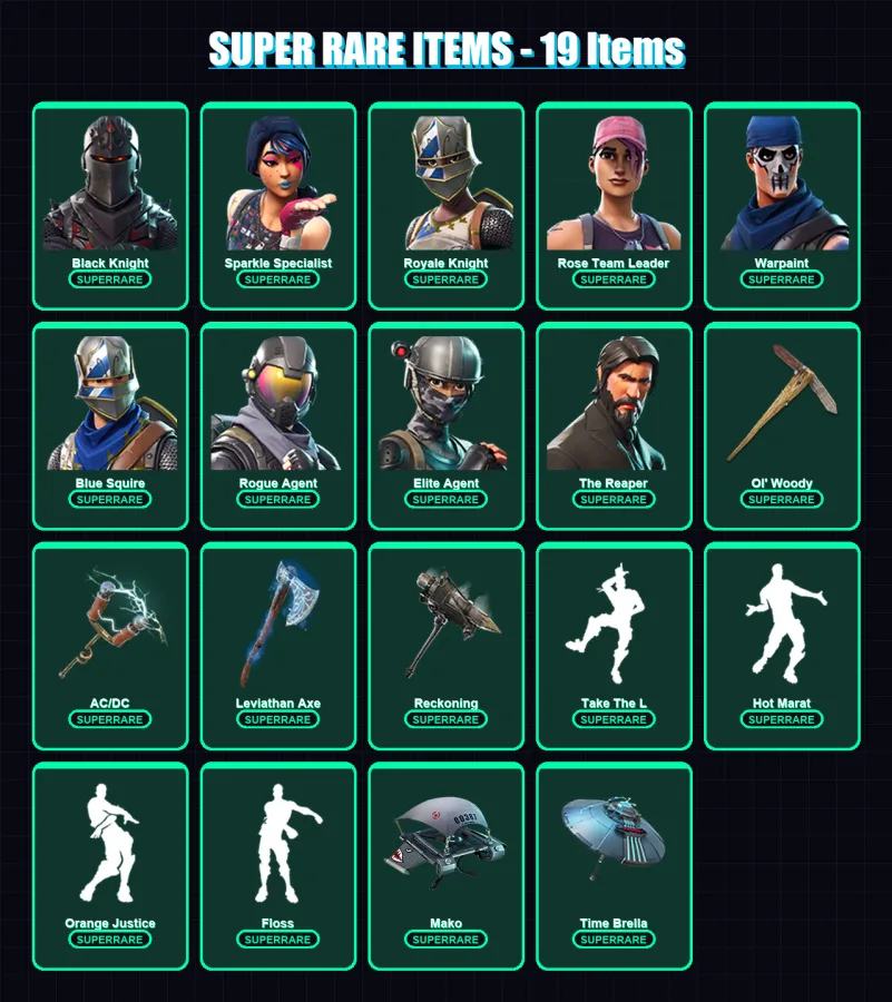 [PC/PSN] | Black Knight | Sparkle Specialist | Royale Knight | Rose Team Leader | Warpaint | 109 skin | 96 pickaxe | 91 emote | 95 glider | Lv1447