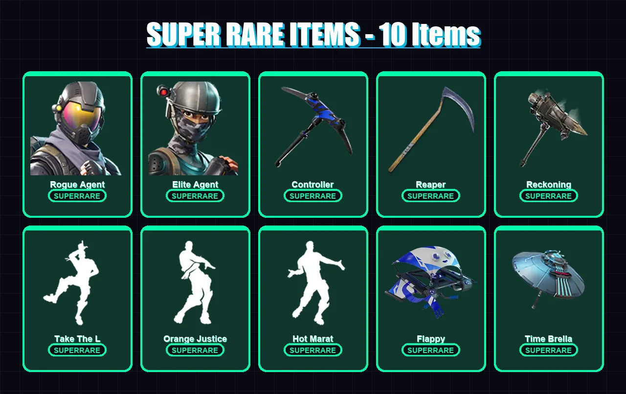 [PS4/PS5/XBOX/PC] | Rogue Agent | Elite Agent | Eternal Knight | Calamity | Malik | 185 skin | 267 pickaxe | 194 emote | 215 glider | Lv3769