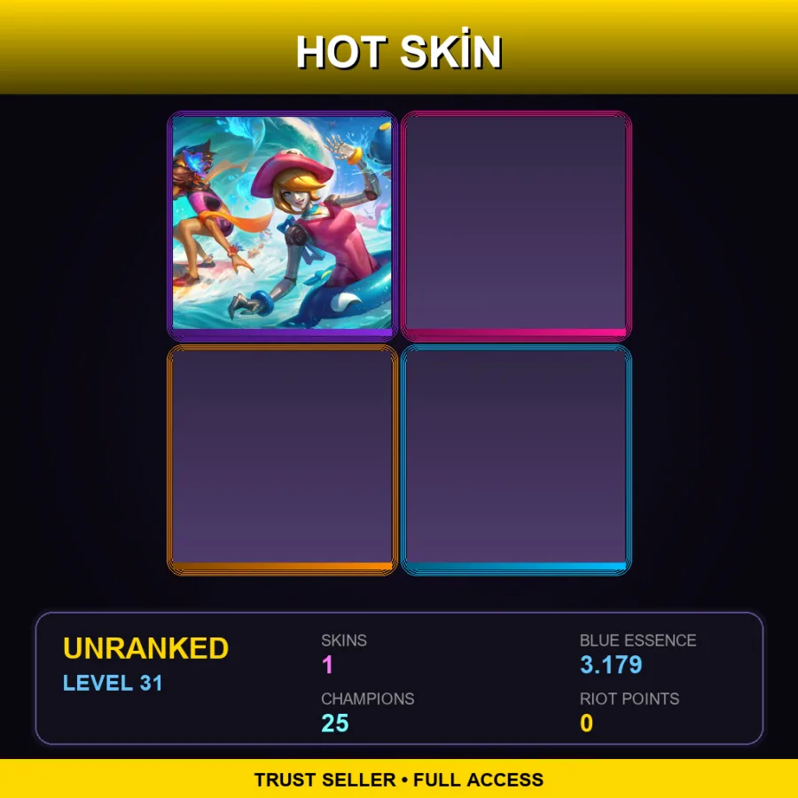 BR | Lv31 | Unranked | 1 Skin | 25 Champ
