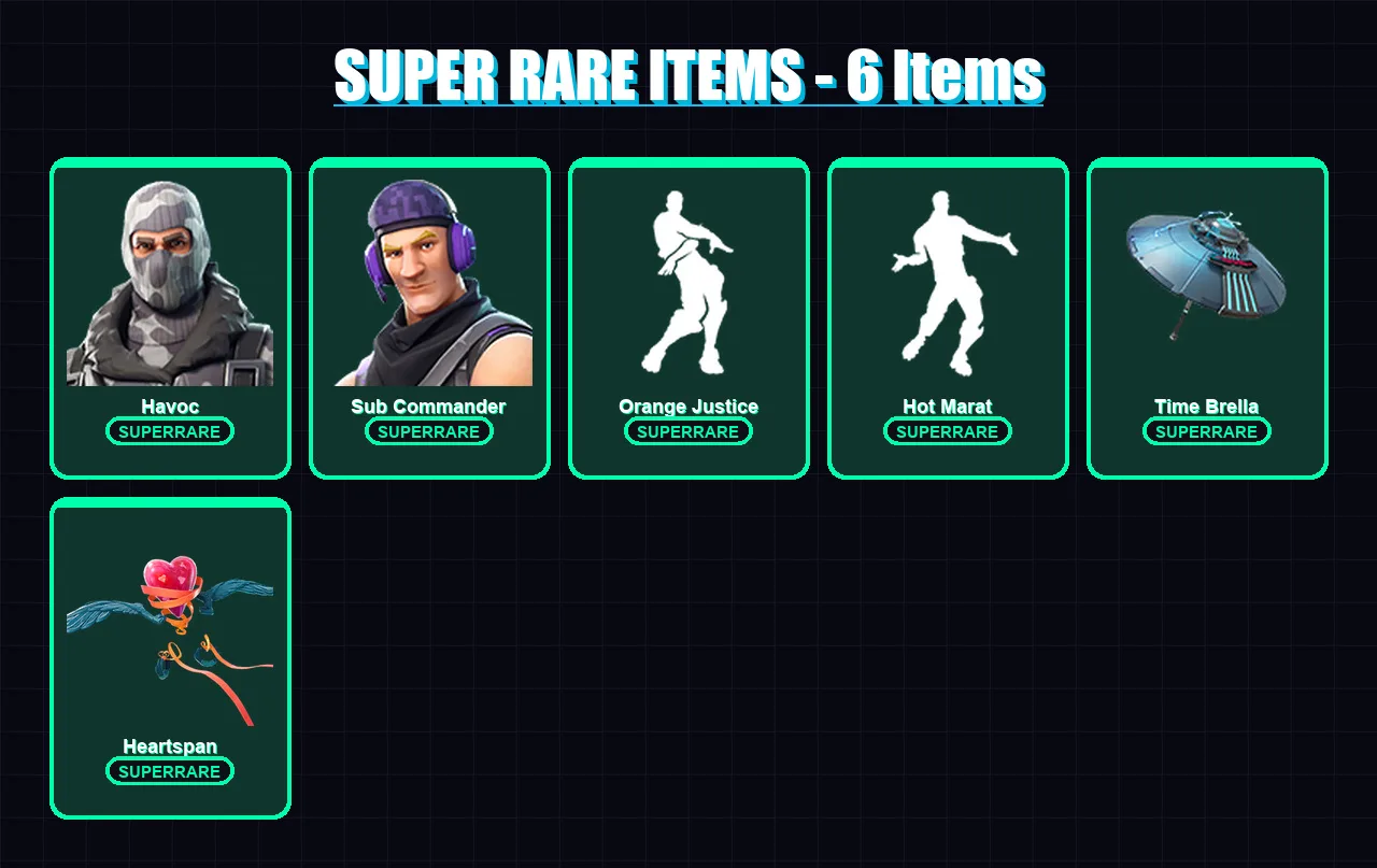 [PC/XBOX] | Havoc | Sub Commander | Valor | Sentinel | Blackheart | 42 skin | 55 pickaxe | 51 emote | 59 glider | Lv847
