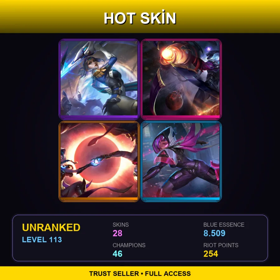 EUNE | Lv113 | Unranked | 28 Skin | 46 Champ — Unranked / Smurf League of Legends