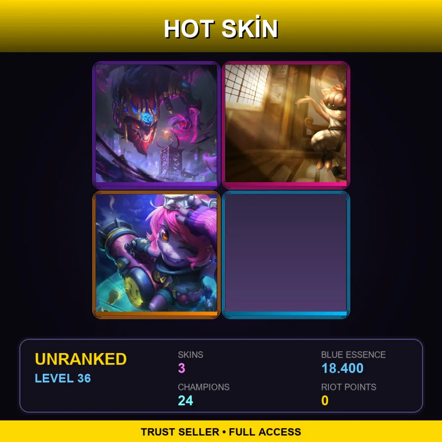 LAS | Lv36 | Unranked | 3 Skin | 24 Champ