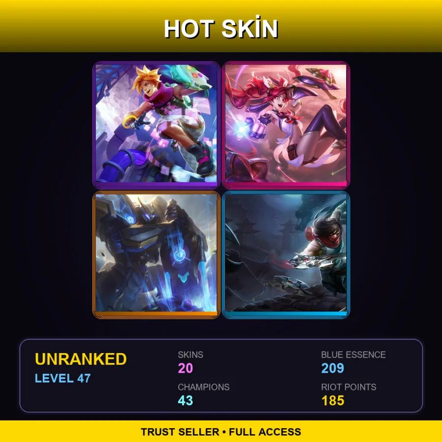 EUW | Lv47 | Unranked | 20 Skin | 43 Champ