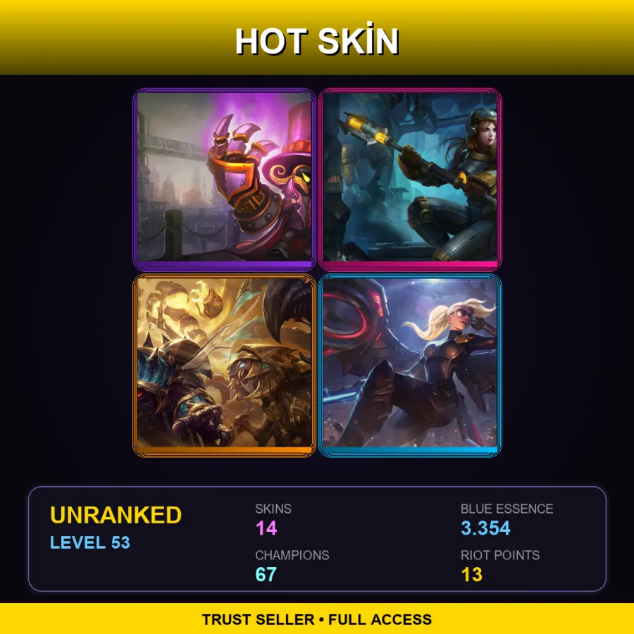 LAN | Lv53 | Unranked | 14 Skin | 67 Champ