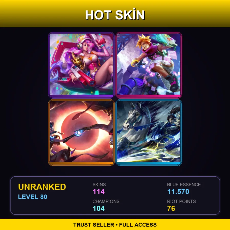 TW | Lv80 | Unranked | 114 Skin | 104 Champ