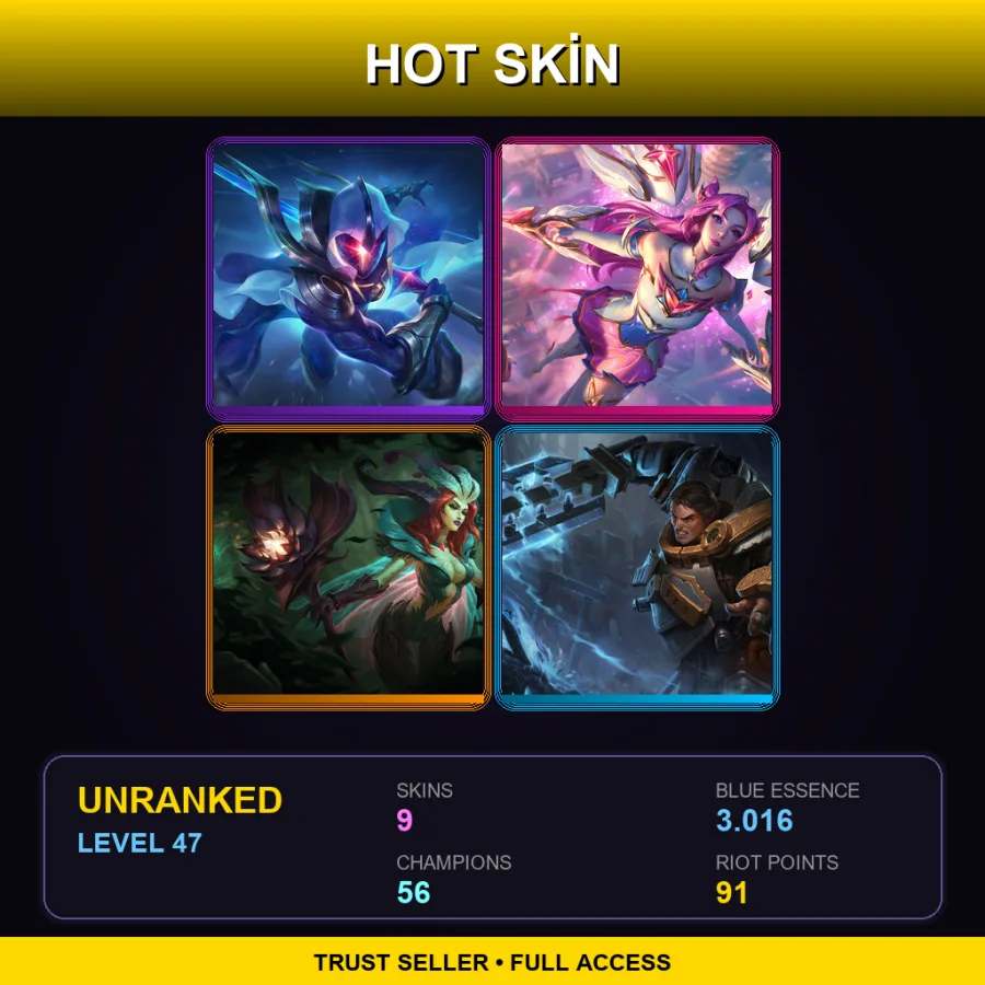 VN | Lv47 | Unranked | 9 Skin | 56 Champ