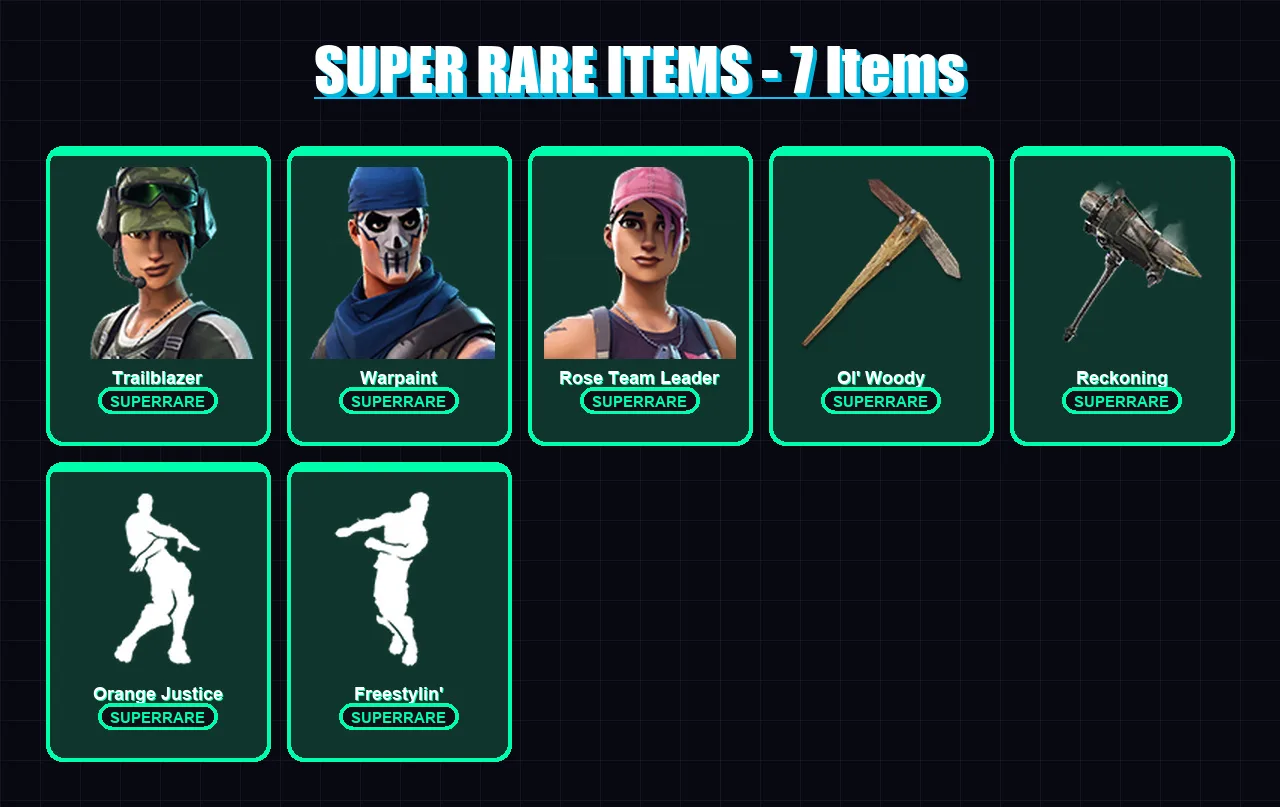 [PC/PSN] | Trailblazer | Warpaint | Rose Team Leader | Lynx | Blackheart | 65 skin | 67 pickaxe | 52 emote | 52 glider | Lv436