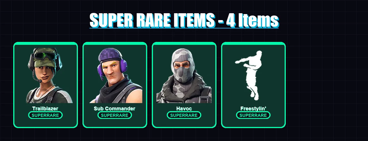 [PC/XBOX/PSN] | Trailblazer | Sub Commander | Havoc | The Origin | The Imagined | 13 skin | 19 pickaxe | 27 emote | 15 glider | Lv190