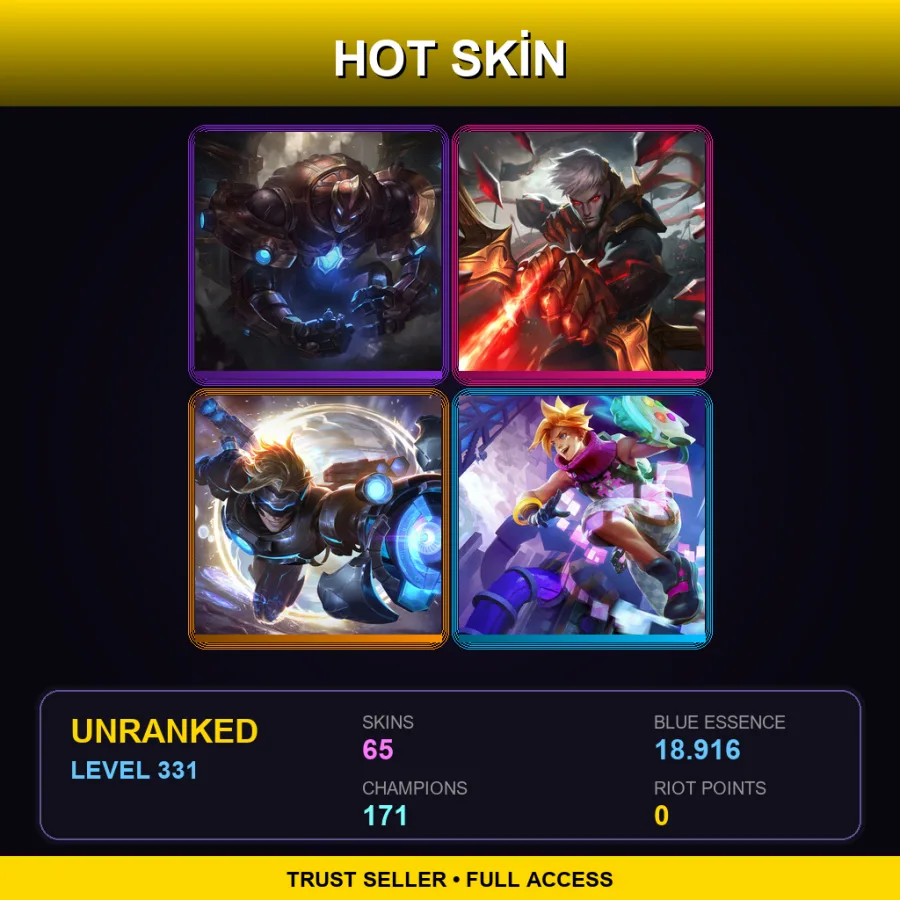 LAN | Lv331 | Unranked | 65 Skin | 171 Champ