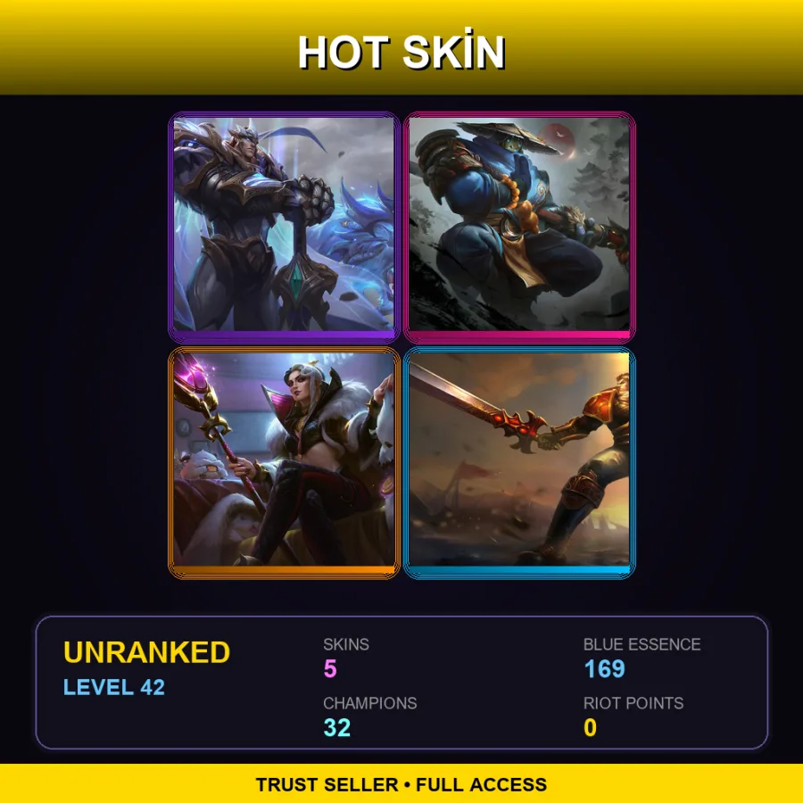 SG | Lv42 | Unranked | 5 Skin | 32 Champ