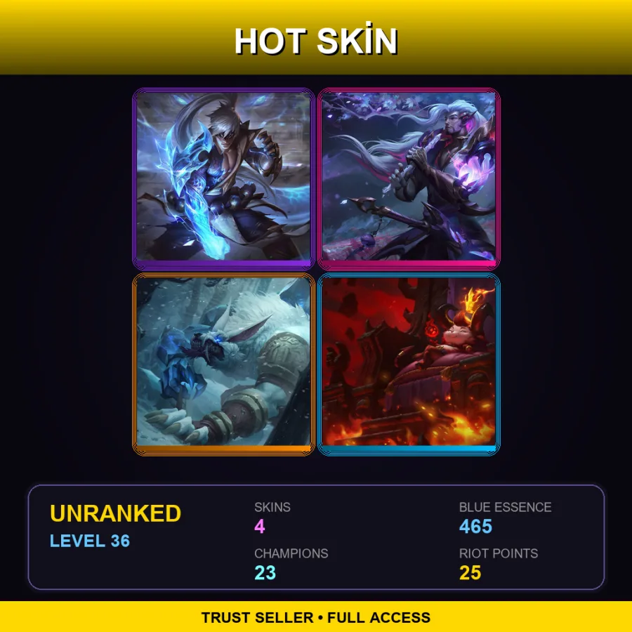 TR | Lv36 | Unranked | 4 Skin | 23 Champ