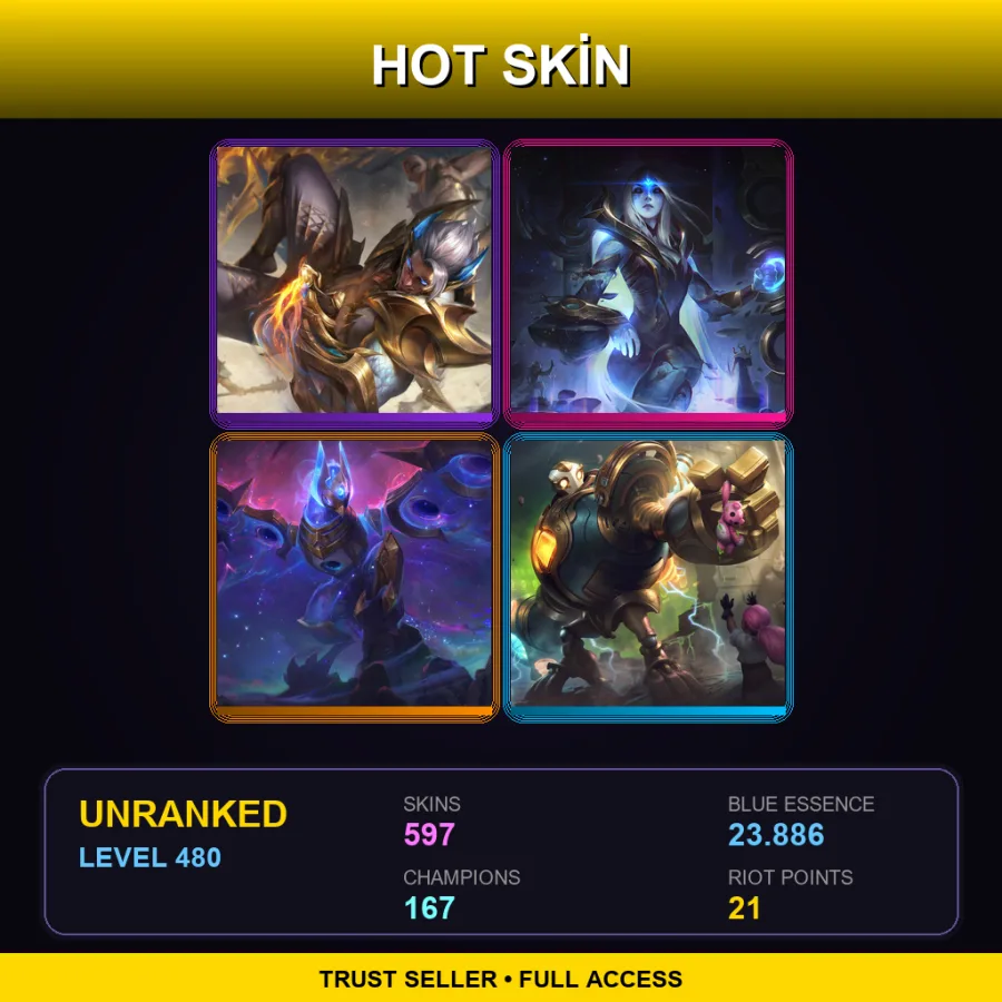 EUNE | Lv480 | Unranked | 597 Skin | 167 Champ — Master Chef Tahm Kench