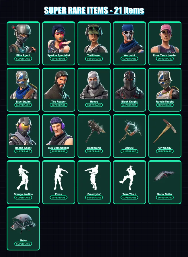 [SWITCH/XBOX/PC] | Elite Agent | Sparkle Specialist | Trailblazer | Warpaint | Rose Team Leader | 43 skin | 25 pickaxe | 41 emote | 33 glider | Lv49