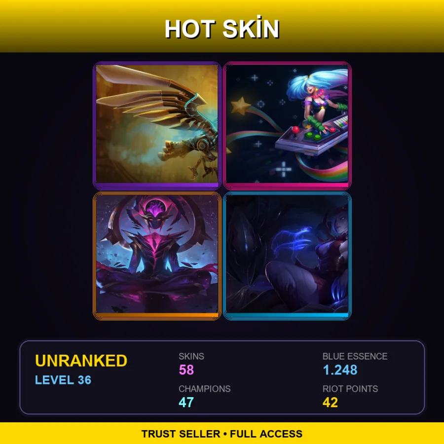 VN | Lv36 | Unranked | 58 Skin | 47 Champ