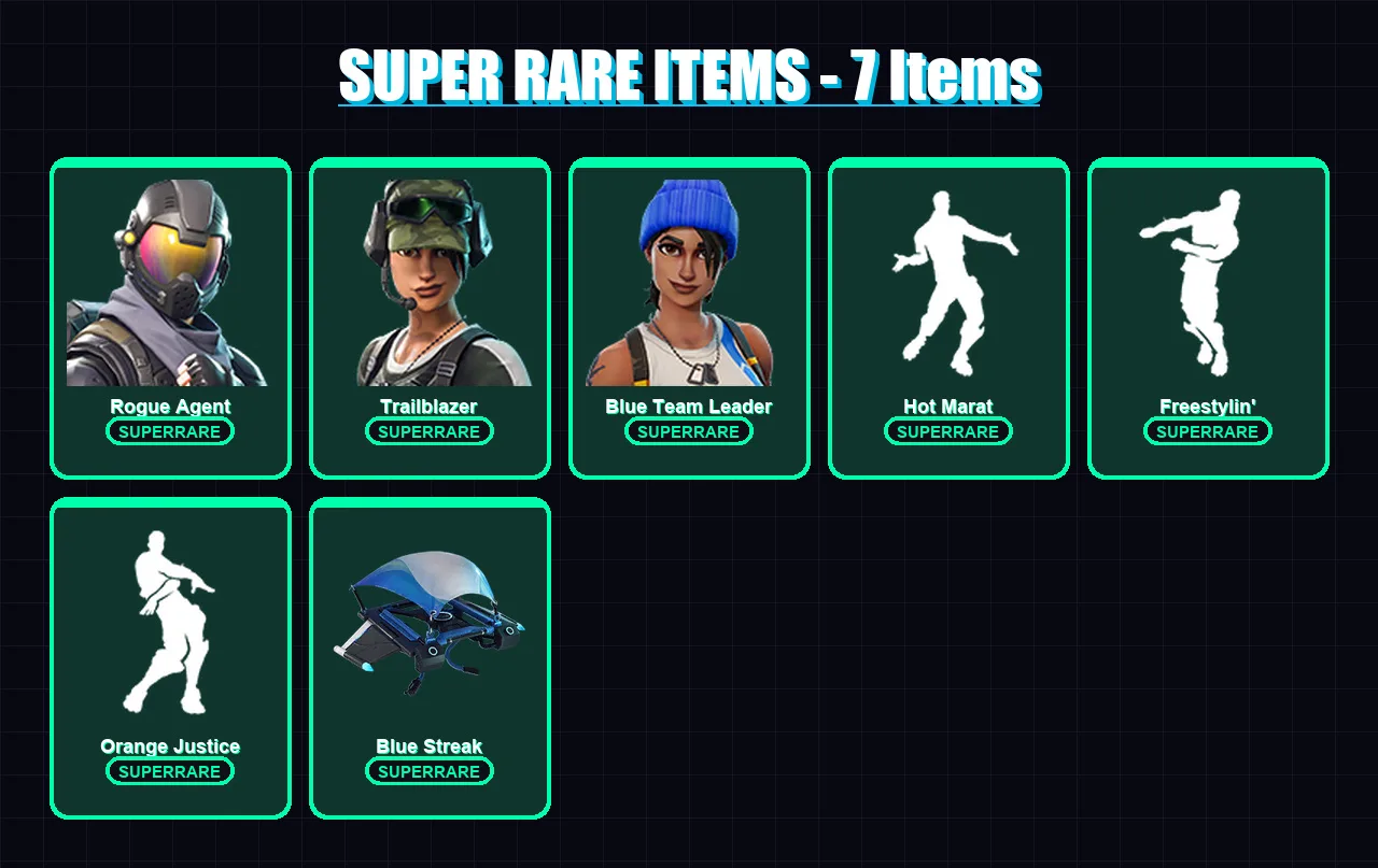 [PC/XBOX/PSN] | Rogue Agent | Trailblazer | Blue Team Leader | Lynx | Carbide | 15 skin | 9 pickaxe | 20 emote | 14 glider | Lv187
