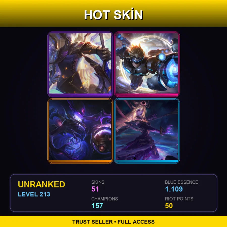 SG | Lv213 | Unranked | 51 Skin | 157 Champ