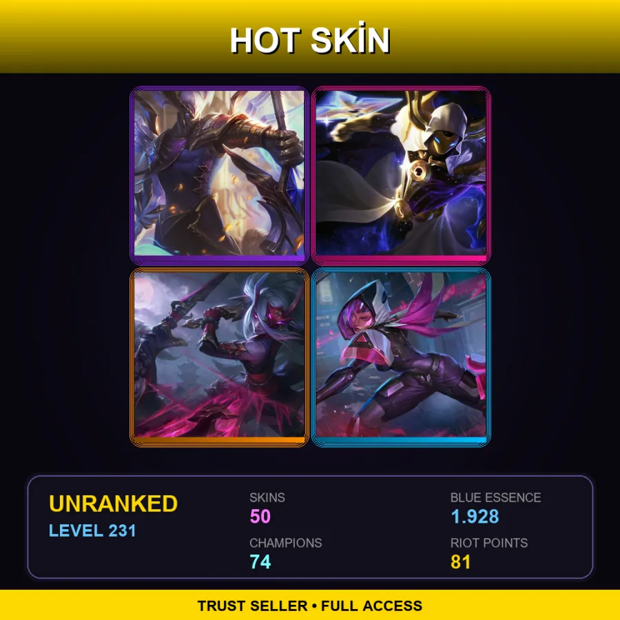 LAN | Lv231 | Unranked | 50 Skin | 74 Champ — Psyops Master Yi