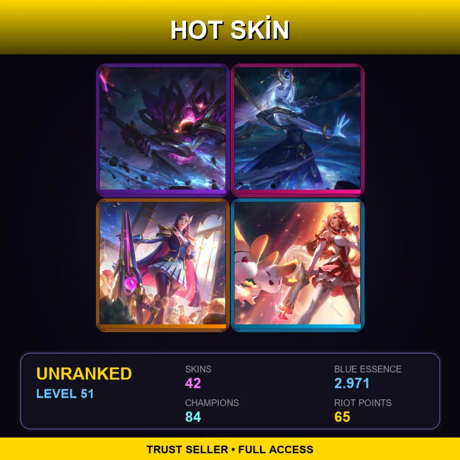 TR | Lv51 | Unranked | 42 Skin | 84 Champ — LoL account