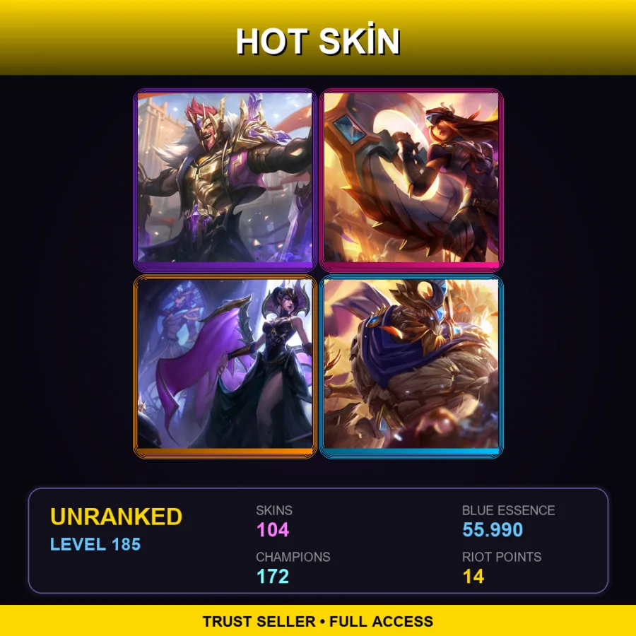 VN | Lv185 | Unranked | 104 Skin | 172 Champ