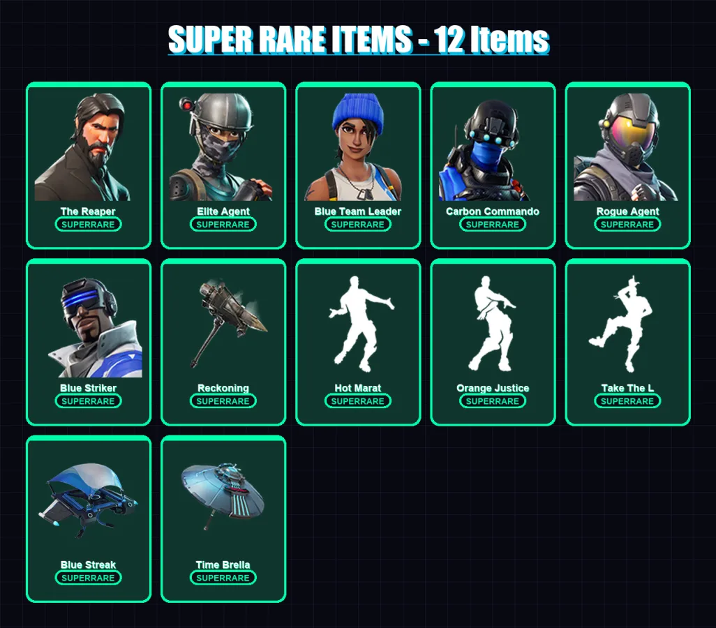 [PS4/PS5/XBOX/PC] | The Reaper | Elite Agent | Blue Team Leader | 128 skin | Lv1434 — Fortnite account