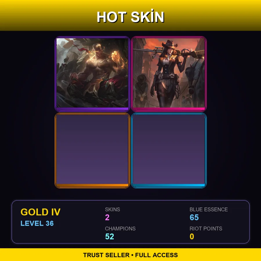 BR | Lv36 | Gold IV | 2 Skin | 52 Champ