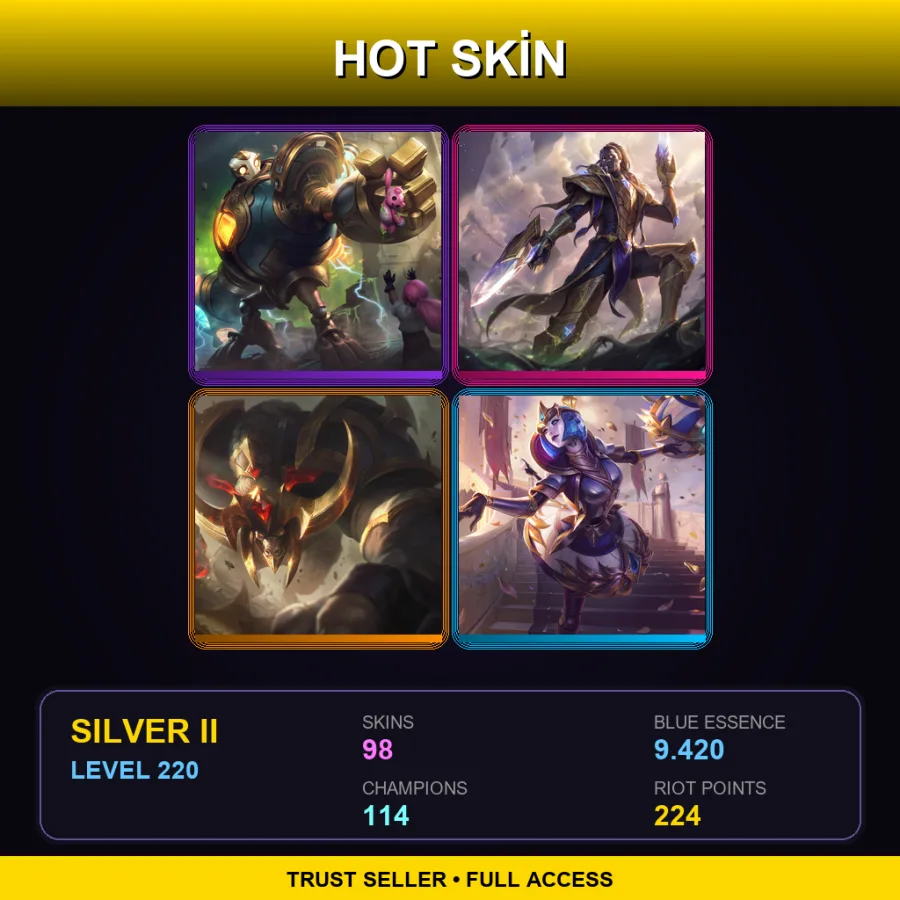 SG | Lv220 | Silver II | 98 Skin | 114 Champ with Annie
