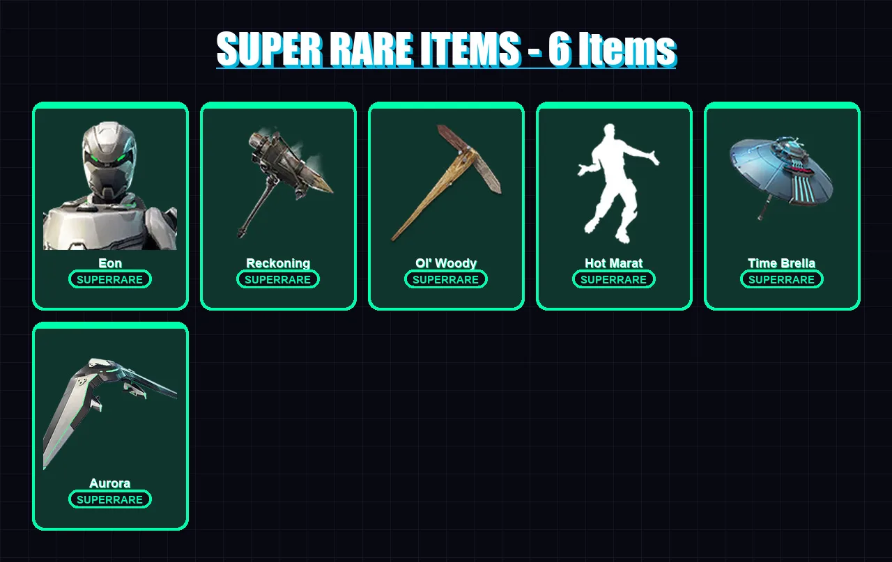 [PC/PSN] | Eon | Ultima Knight | Zenith | Rox | Ruin | 96 skin | 110 pickaxe | 131 emote | 120 glider | Lv1803