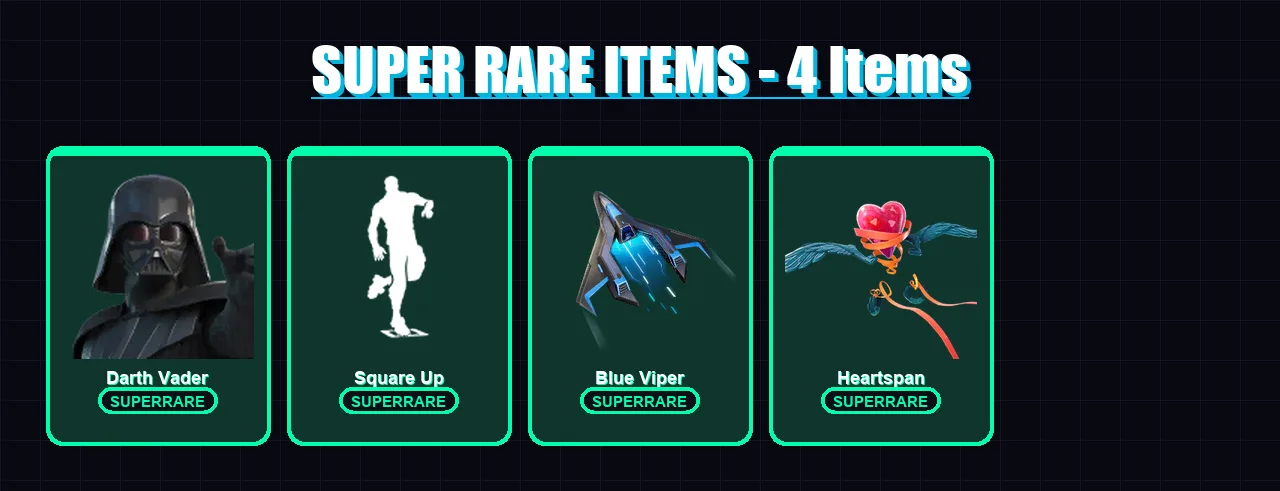 [PS4/PS5/XBOX/PC] | Darth Vader | Lynx | Blackheart | Midas | Mandalorian | 129 skin | 155 pickaxe | 115 emote | 137 glider | Lv1801