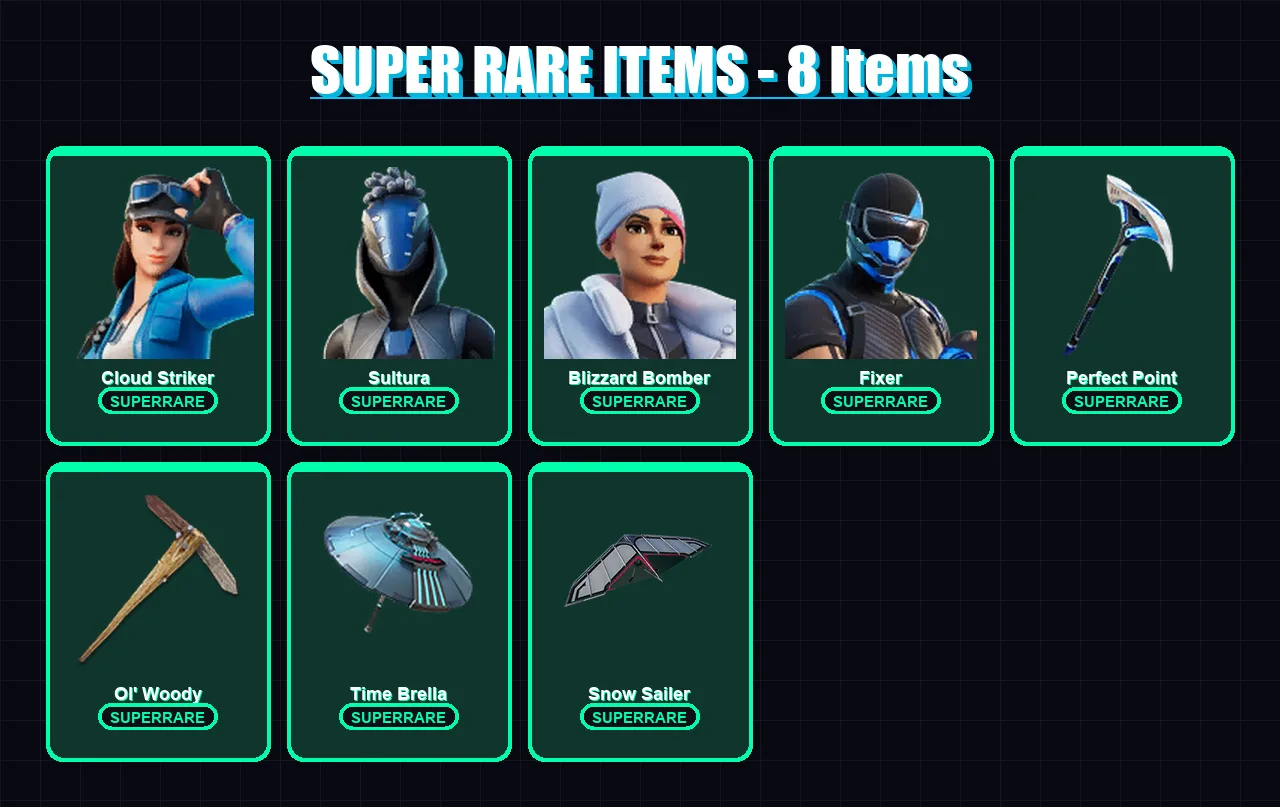 [PS4/PS5/XBOX/PC] | Cloud Striker | Sultura | Blizzard Bomber | Fixer | Renzo the Destroyer | 111 skin | 178 pickaxe | 140 emote | 142 glider | Lv24