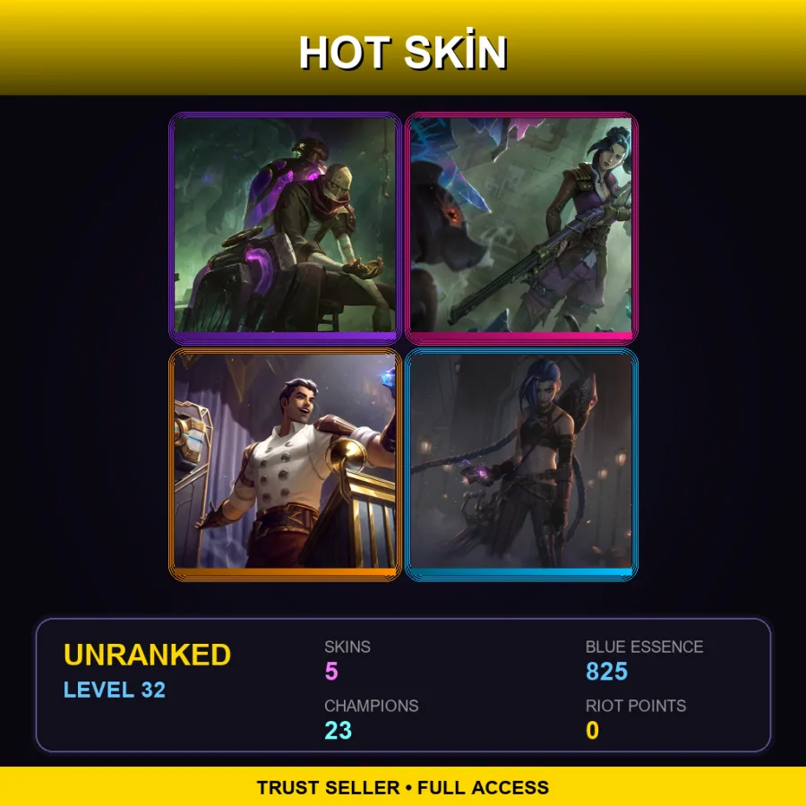 LAN | Lv32 | Unranked | 5 Skin | 23 Champ — LoL account