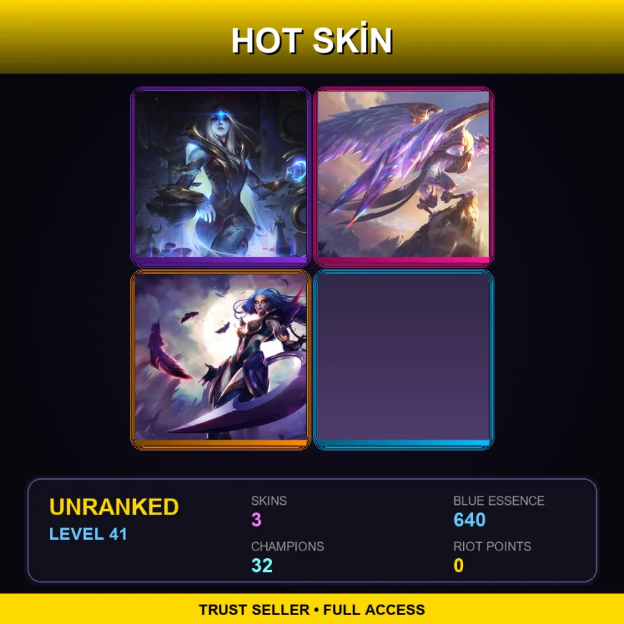 NA | Lv41 | Unranked | 3 Skin | 32 Champ