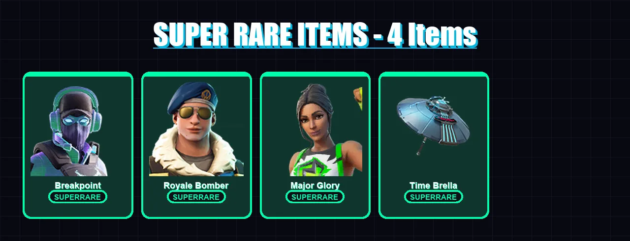 [PS4/PS5/XBOX/PC] | Breakpoint | Royale Bomber | Major Glory | Ronin | Kymera | 65 skin | 68 pickaxe | 90 emote | 45 glider | Lv872