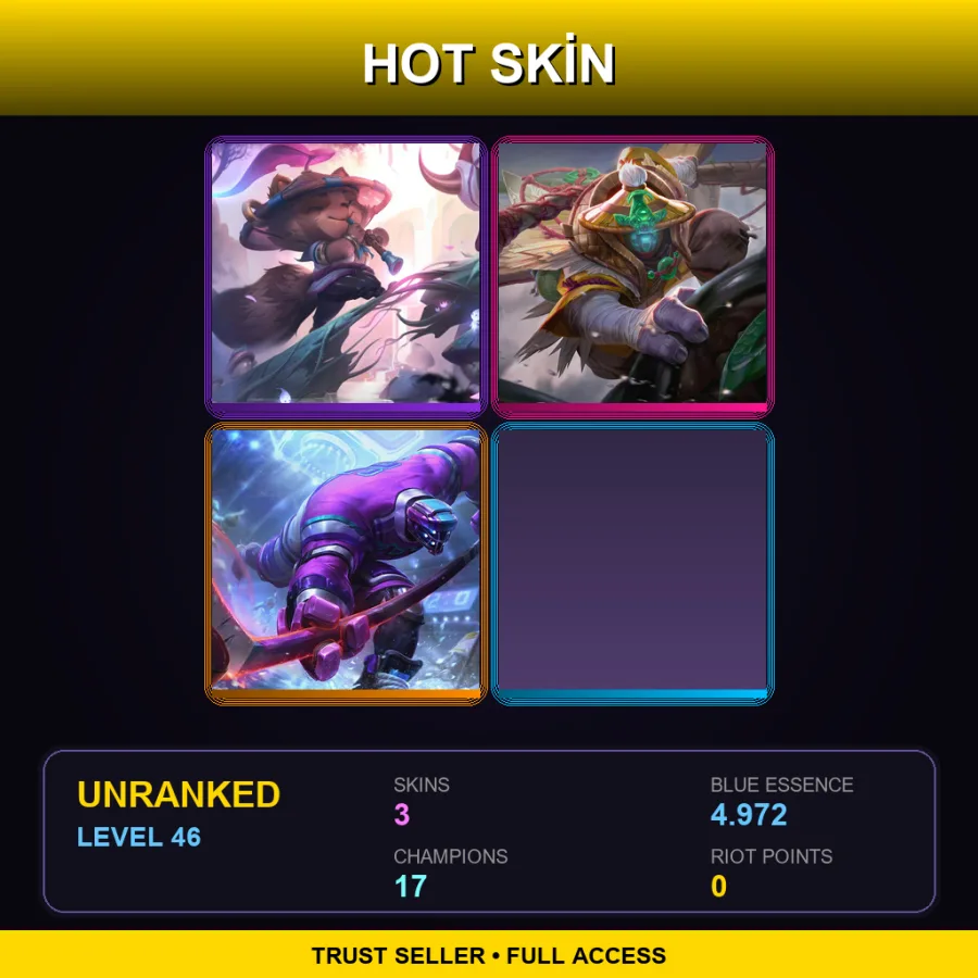 EUNE | Lv46 | Unranked | 3 Skin | 17 Champ