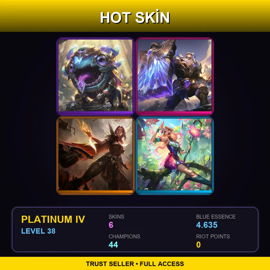 BR | Lv38 | Platinum IV | 6 Skin | 44 Champ