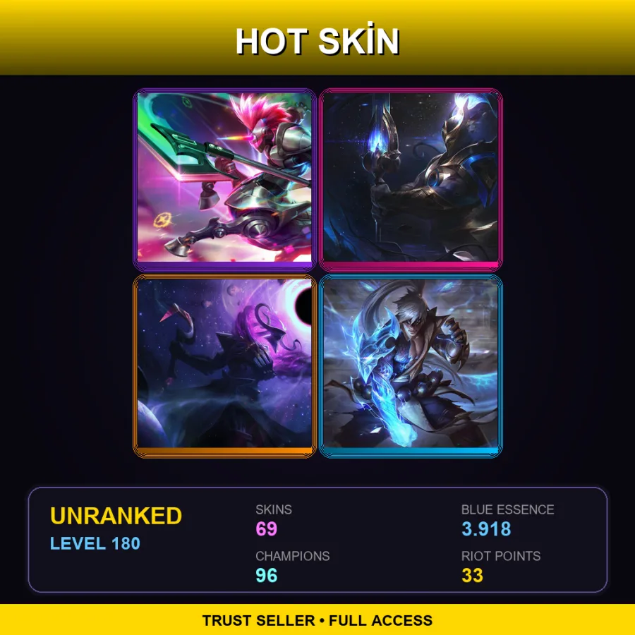 LAS | Lv180 | Unranked | 69 Skin | 96 Champ