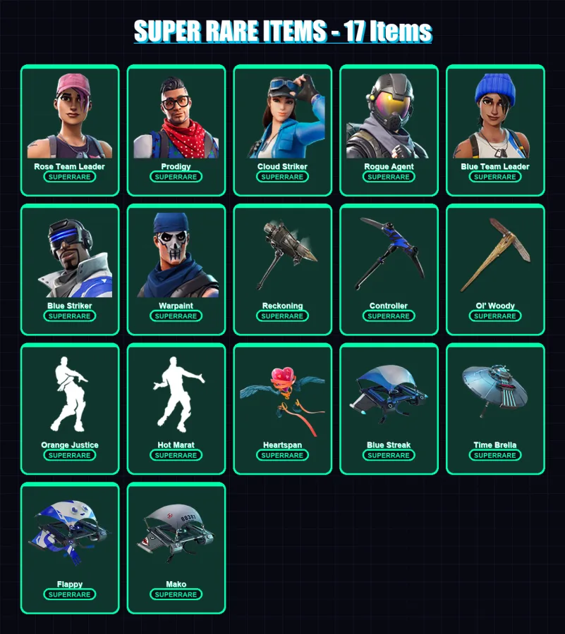 [PS4/PS5/XBOX/PC] | Rose Team Leader | Prodigy | Cloud Striker | 128 skin | Lv1971
