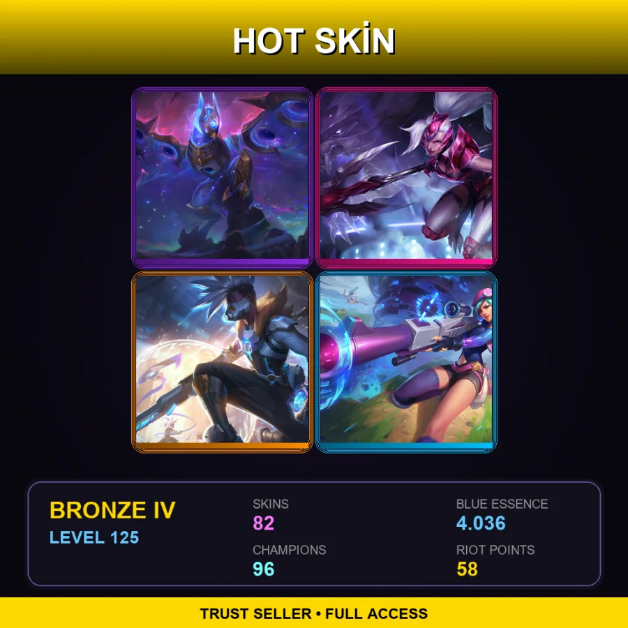 BR | Lv125 | Bronze IV | 82 Skin | 96 Champ