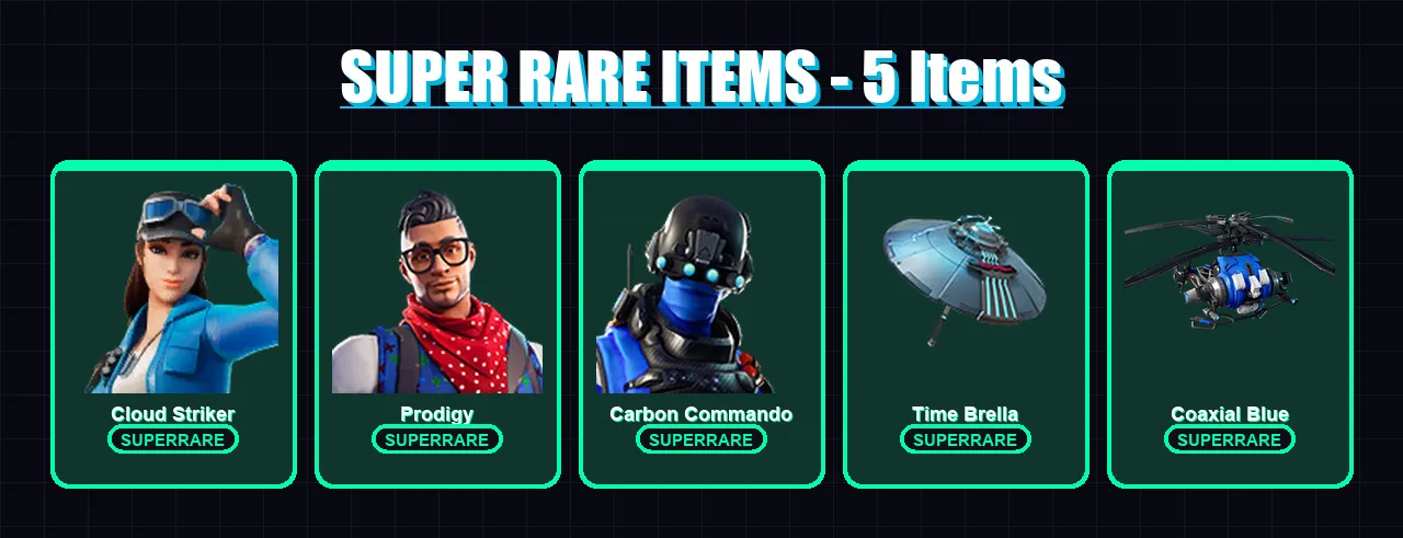 [PS4/PS5/XBOX/PC] | Cloud Striker | Prodigy | Carbon Commando | Eternal Knight | Midas | 90 skin | 94 pickaxe | 90 emote | 94 glider | Lv1266