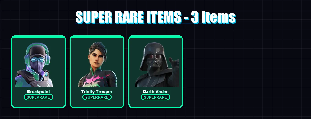 [PC] | Breakpoint | Trinity Trooper | Darth Vader | Blaze | Malik | 199 skin | 223 pickaxe | 135 emote | 149 glider | Lv2503