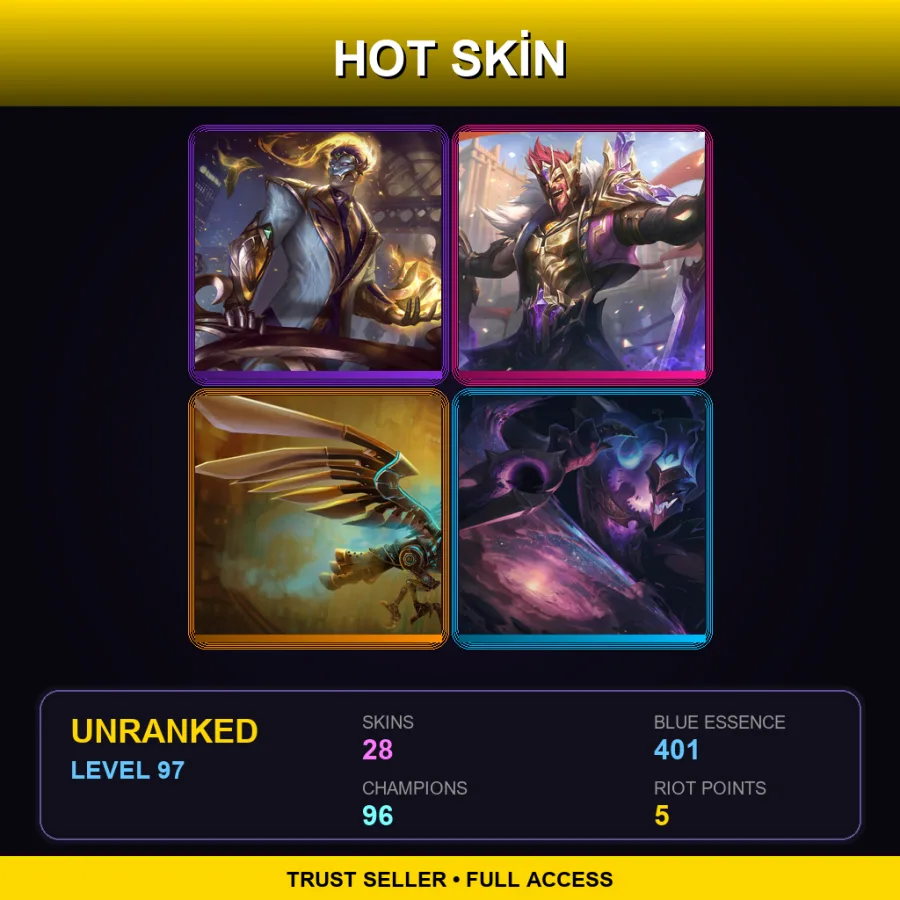 EUNE | Lv97 | Unranked | 28 Skin | 96 Champ — Hextech Anivia