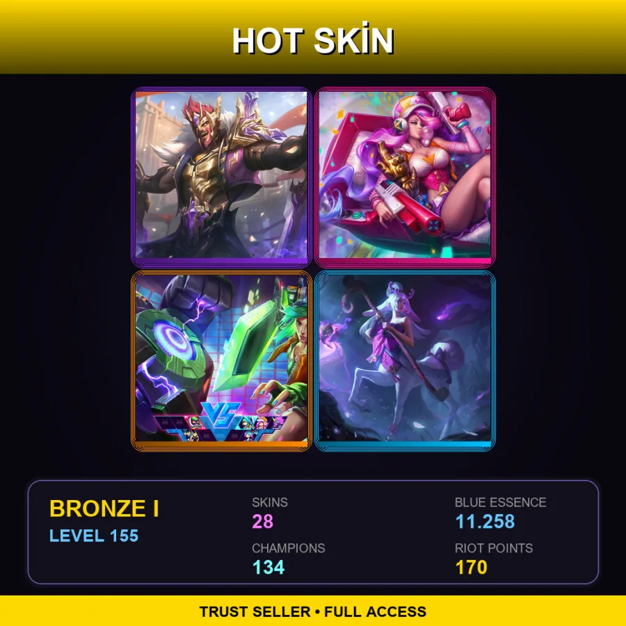 LAS | Lv155 | Bronze I | 28 Skin | 134 Champ — LoL account