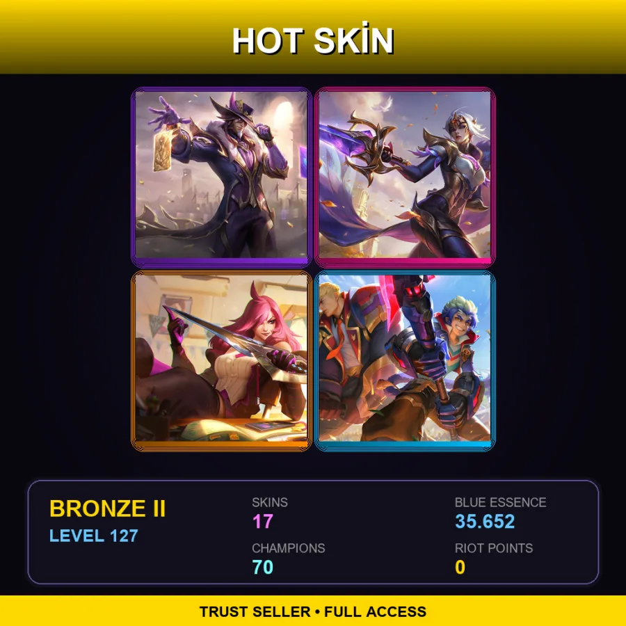 LAS | Lv127 | Bronze II | 17 Skin | 70 Champ — LoL account